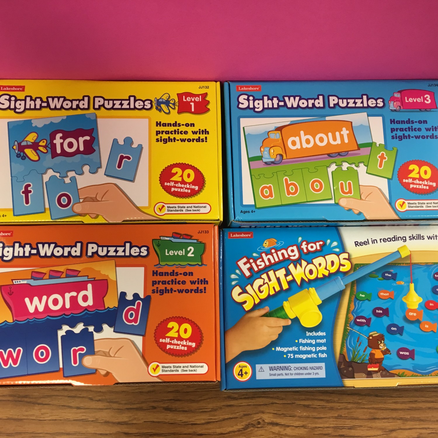 Sight word puzzles levels 1,2,3 and fishing for sight words