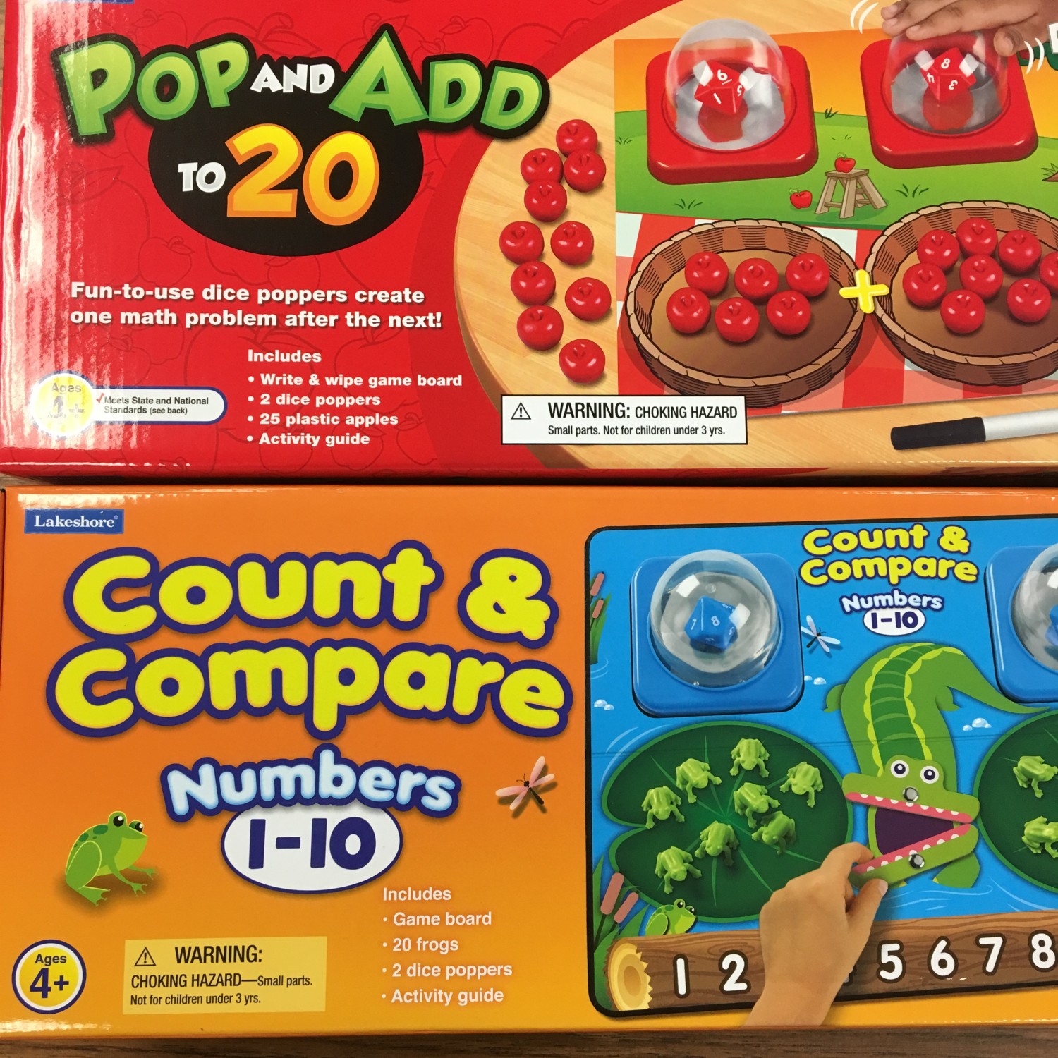 Pop and Add to 20 and Count and Compare numbers to 1-10
