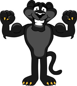 panther flexing muscles